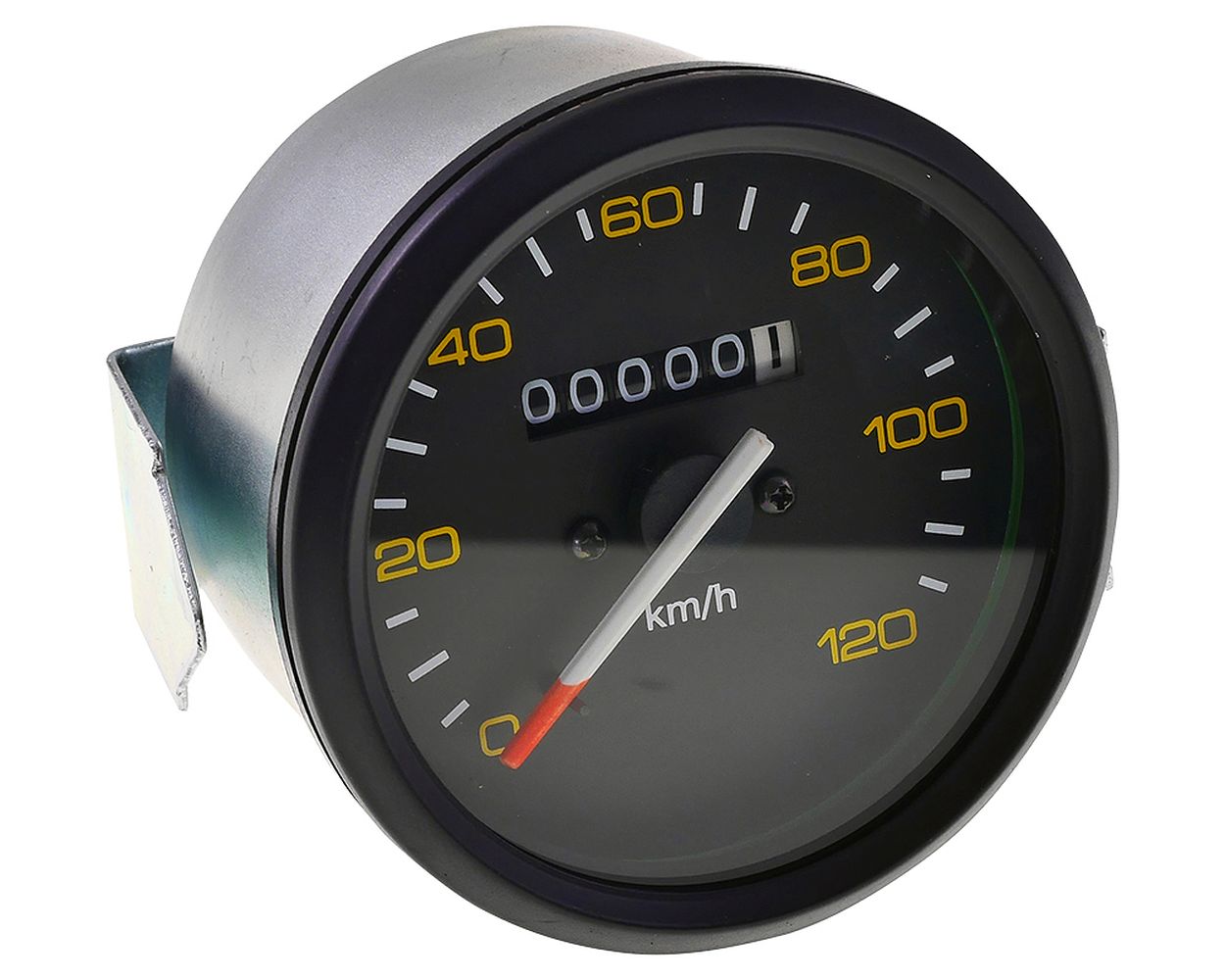 Tachometer UNI AUTO 85mm rund schwarz kompatibel für Vespa PX 80-200 alt bis Bj 1984