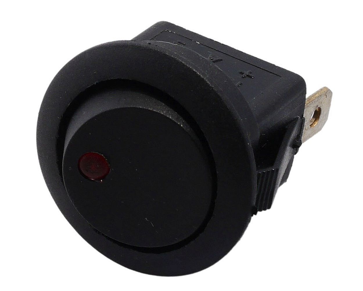 Kippschalter / Wippschalter 20 mm schwarz mit Kontrollleuchte rot 12 V / 16 A Universal KFZ, Roller, Motorrad, Auto, Quad