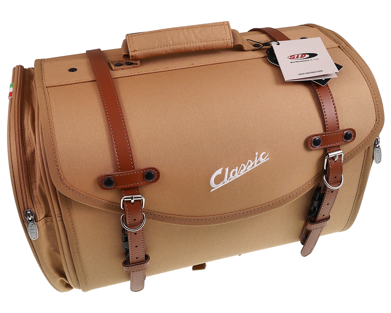Tasche / Koffer SIP groß, braunbeige, für Gepäckträger, 480x300x270 mm Gepäck Topcase Roller passt