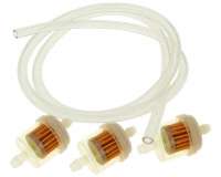 Benzinfilter (3x) 6mm  Benzinschlauch 1m transparent universal Roller, Motorrad, Mofa, Moped, Mokick, Quad, ATV Kraftstoff