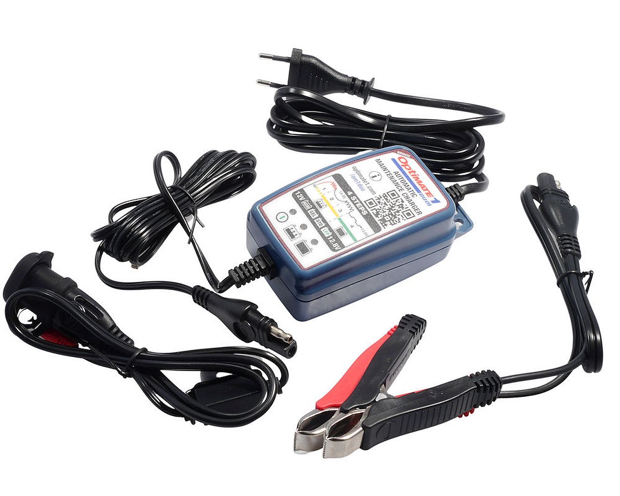 OPTIMATE 1 DUO vollautomatisches 12 V Batterie Wartungs-/ Ladegerät für Motorrad, Roller, Quad, Jet Ski
