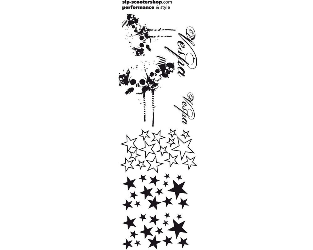 Aufklebersatz SIP Stars II schwarz, L 1160 mm, B 3