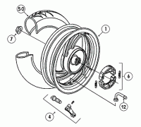  BT49QT-6B 4T AC Hinterrad 12 Zoll für Baotian BT49QT-12, YY50QT-6