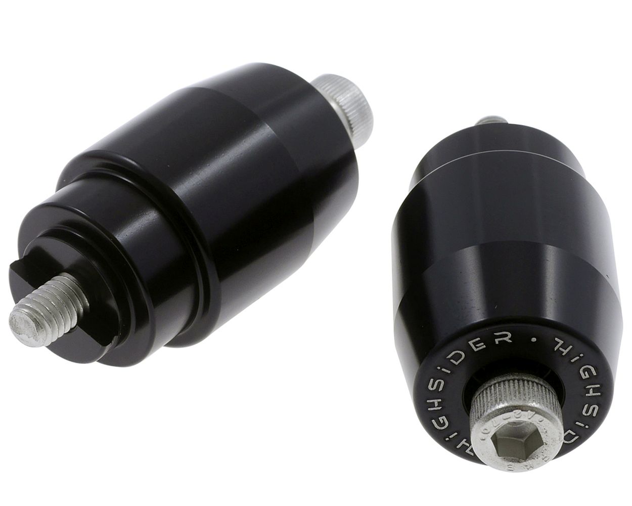 Lenkergewichte HIGHSIDER schwarz eloxiert für 1 Zoll Lenkerendenspiegel
