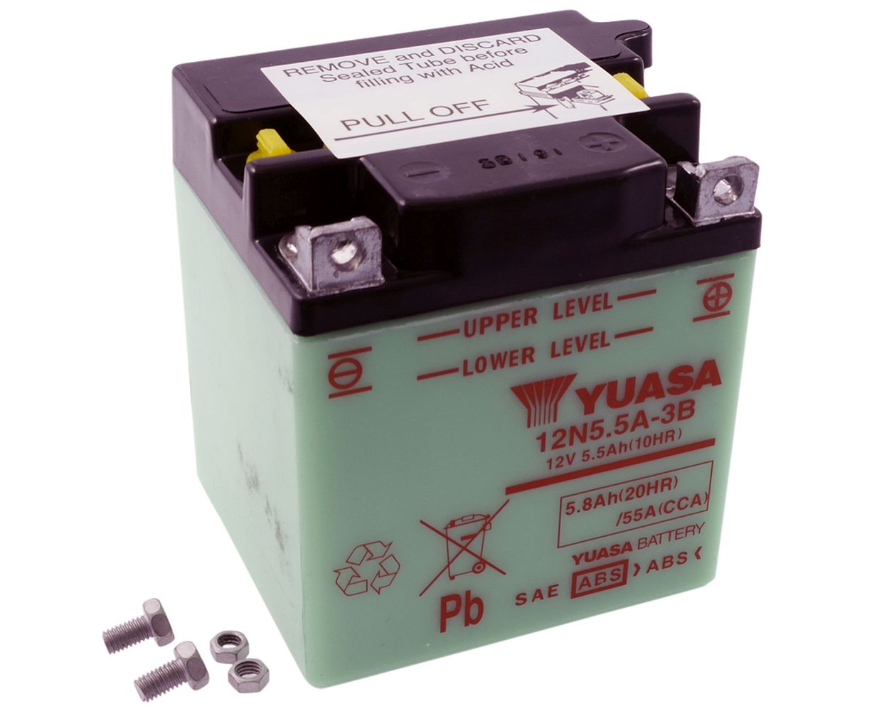 12N5.5A-3B (DC) Batterie 12V 5,5Ah YUASA 12N5.5A3B, ohne Batt...