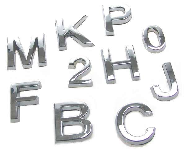 Lettres décoratives chromées
