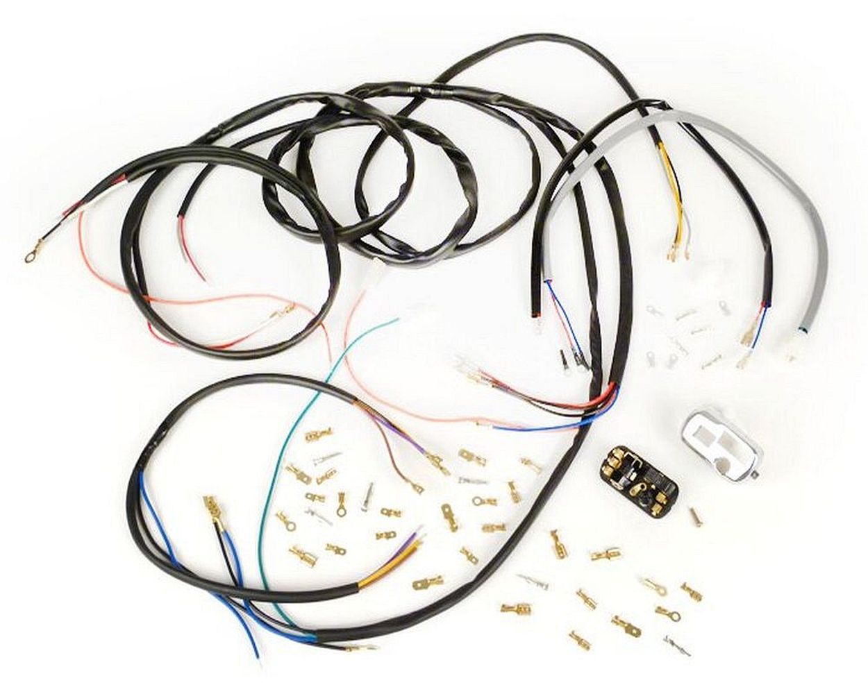Kabelbaum Conversion Kit (inkl. Lichtschalter) BGM Vespa AC Umrüstung auf Elektronische Zündung (Vespatronic)
