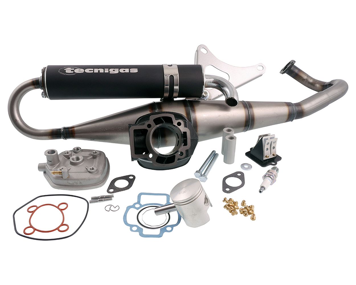 Tuningkit 2EXTREME 70 ccm Sport Zylinder Piaggio LC Auspuffanlage, Düsenset, Set, Satz