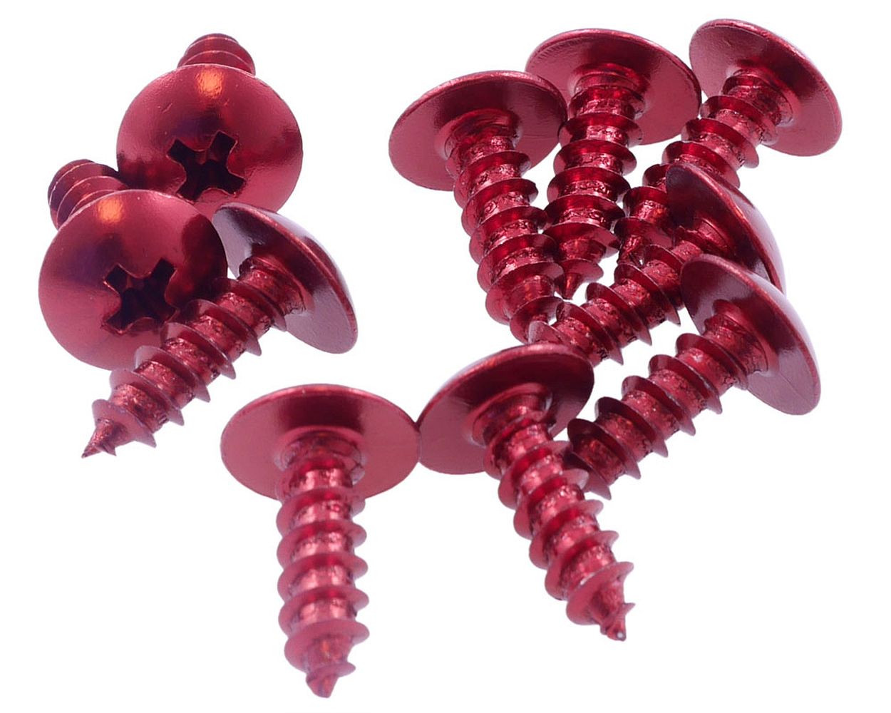 Schrauben Verkleidung kreuz rot eloxiert 5x12 mm 10 Stück