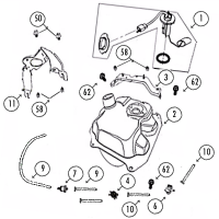  GMX450 4T AC Tank für Rex RS400, RS460, Monza, GMX 450 / Sport