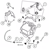  Monza 50 L5Y 4T AC Tank für Rex RS400, RS460, Monza, GMX 450 / Sport