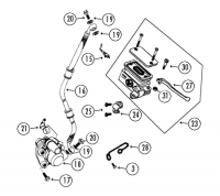  RS500 50 QM50QT-6 A Qingqi 4T AC Hydraulische Bremsanlage für Rex RS450, RS500, RS600