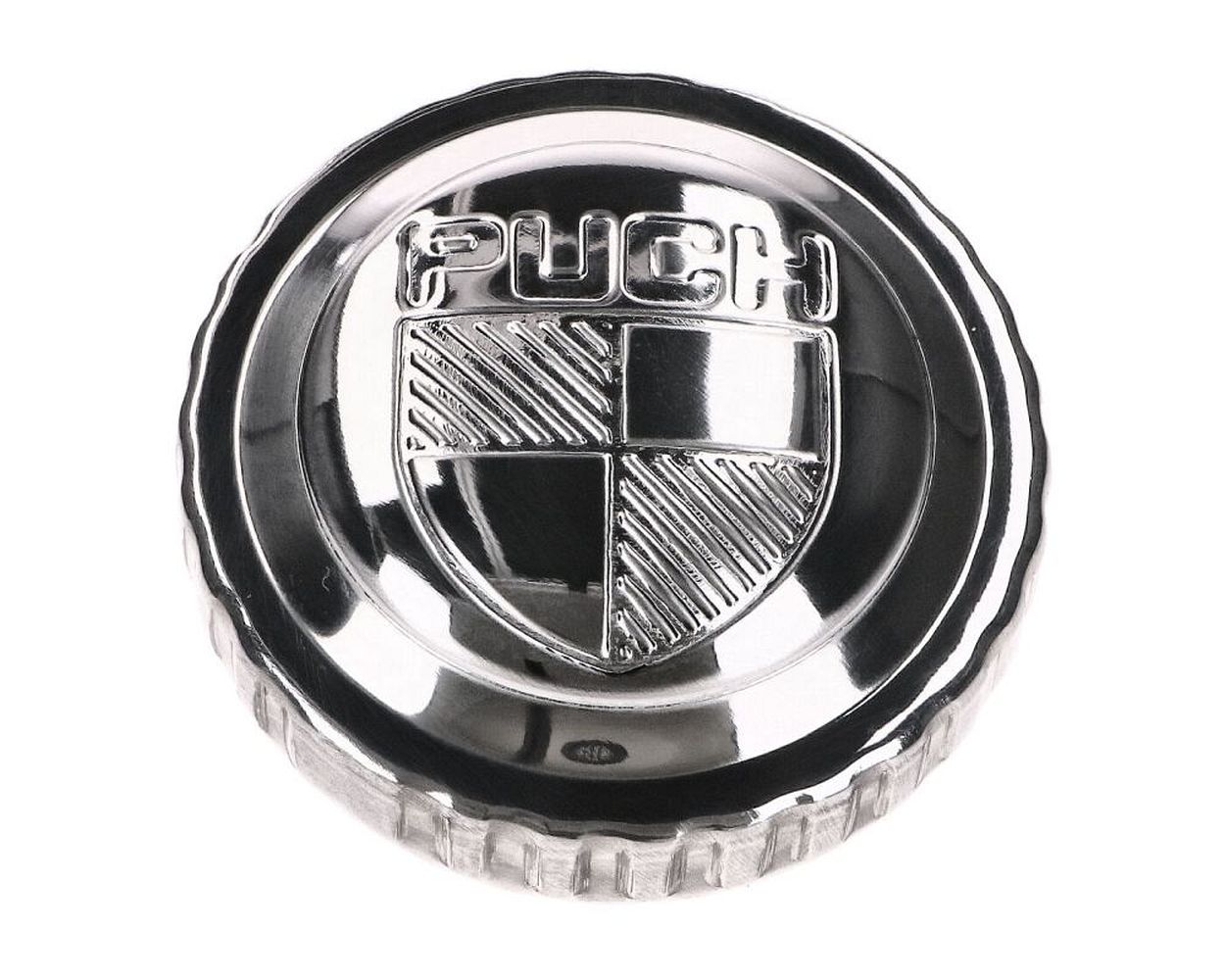 Tankdeckel 2EXTREME verchromt mit Puch-Logo