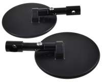 Spiegel Set SHINYO Superbike, für Lenkerenden, schwarz rund, klappbar Satz, Kit, Paar, ABE, Motorrad rechts links