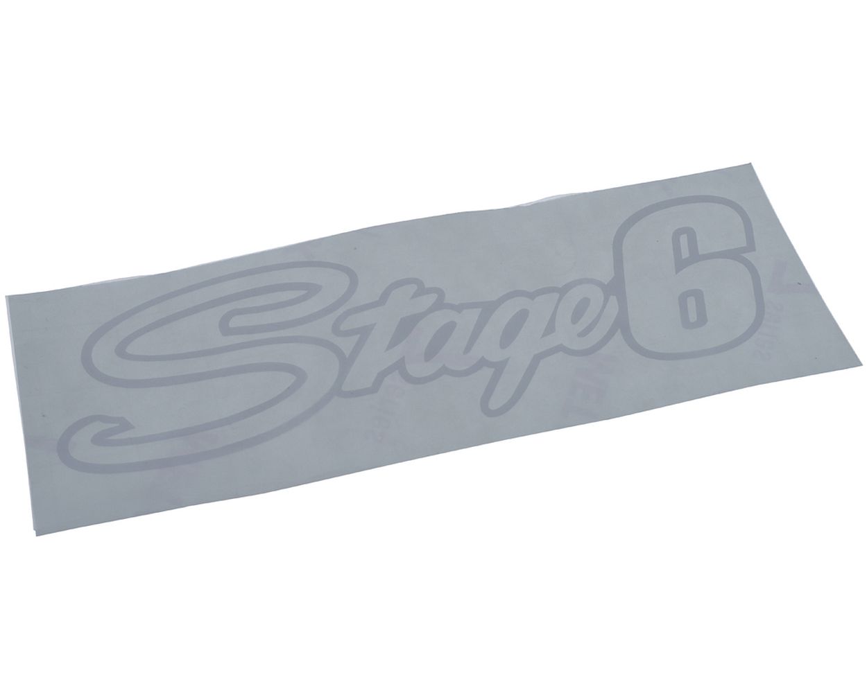 Aufkleber STAGE6 ohne Sterne - weiß 20x6 cm