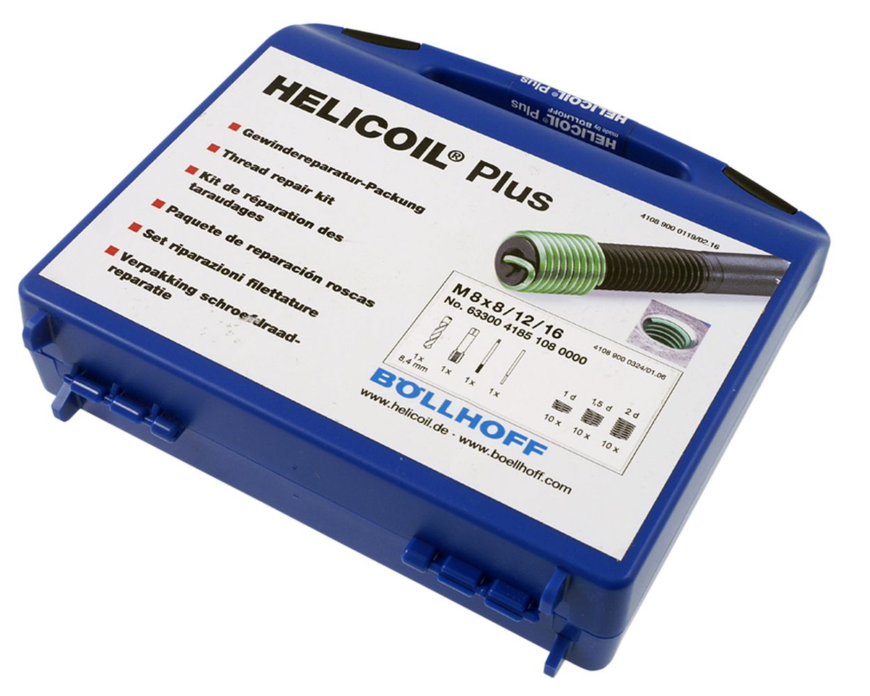 HeliCoil plus M 8x1,25 - Reparatur-SET Steigung 1,25 je 10 Gewindeeinsätzen