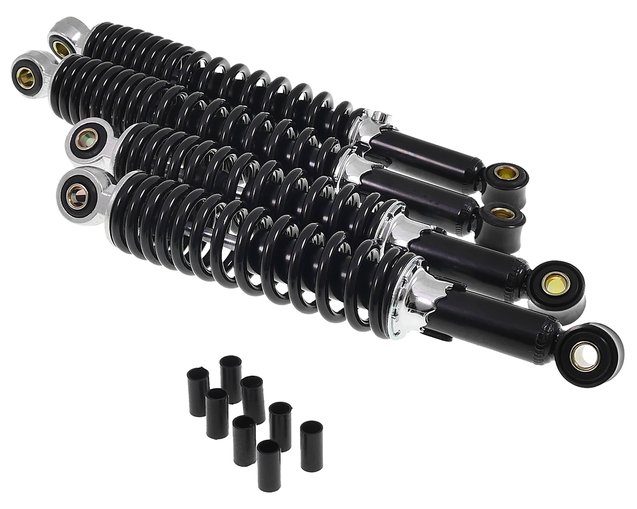 Stoßdämpfer / Federbein Set 280 mm und 310 mm, M8 / M10, schwarz