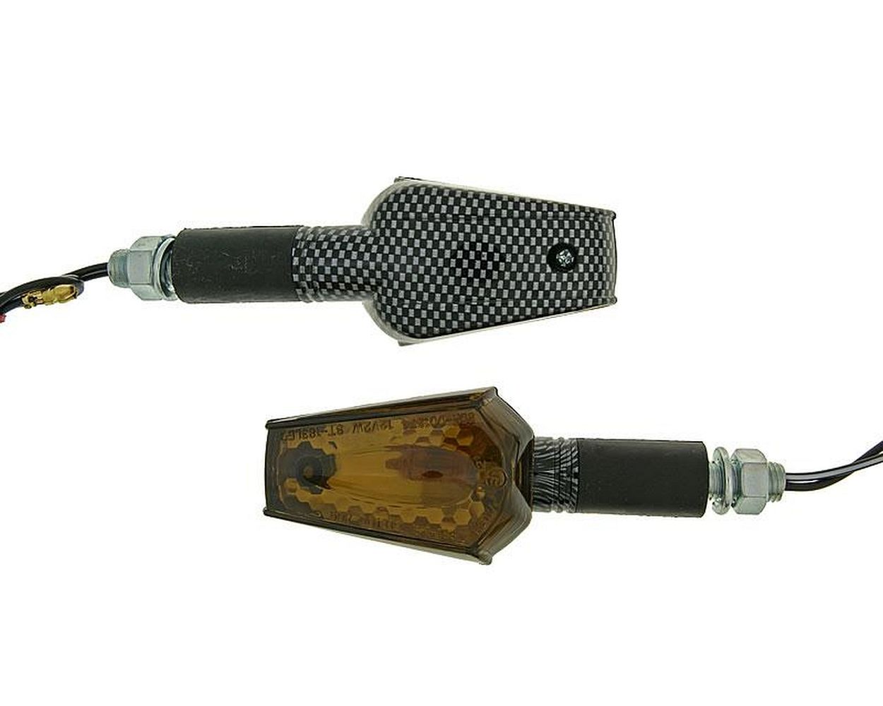 Blinker Set Universal M10 Beamer versch Ausführungen Carbon-look - kurz Getönt
