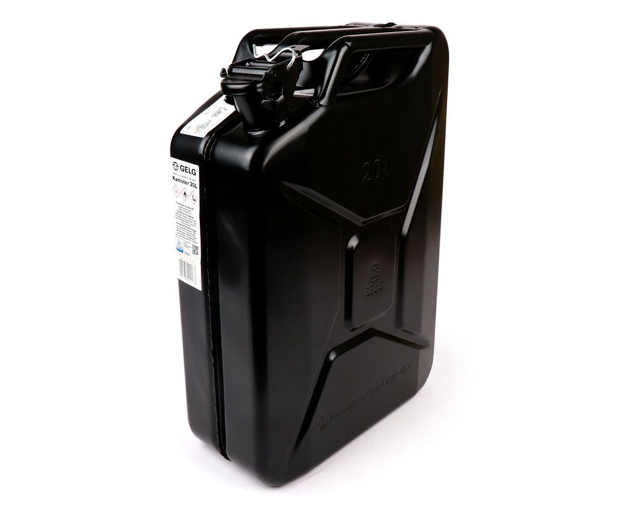 Benzinkanister FA ITALIA 20L Metall-schwarz RAL9005 Universal Roller, Quad, KFZ