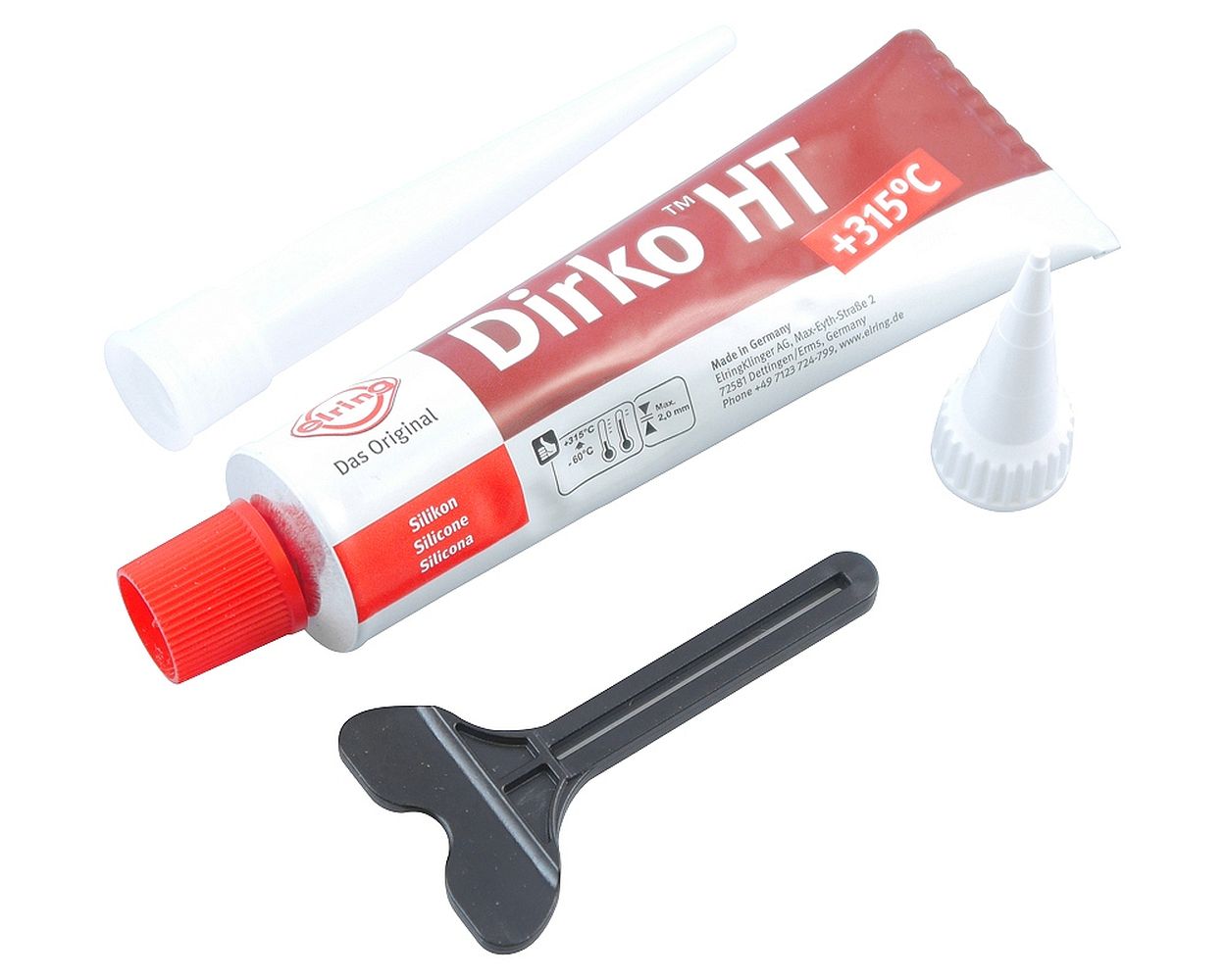 Dichtungsmittel Elring DIRKO rot 70 ml, 90gr, bis 315C Silikon universal Roller, Motorrad, Moped Dichtmittel, Dichtmasse