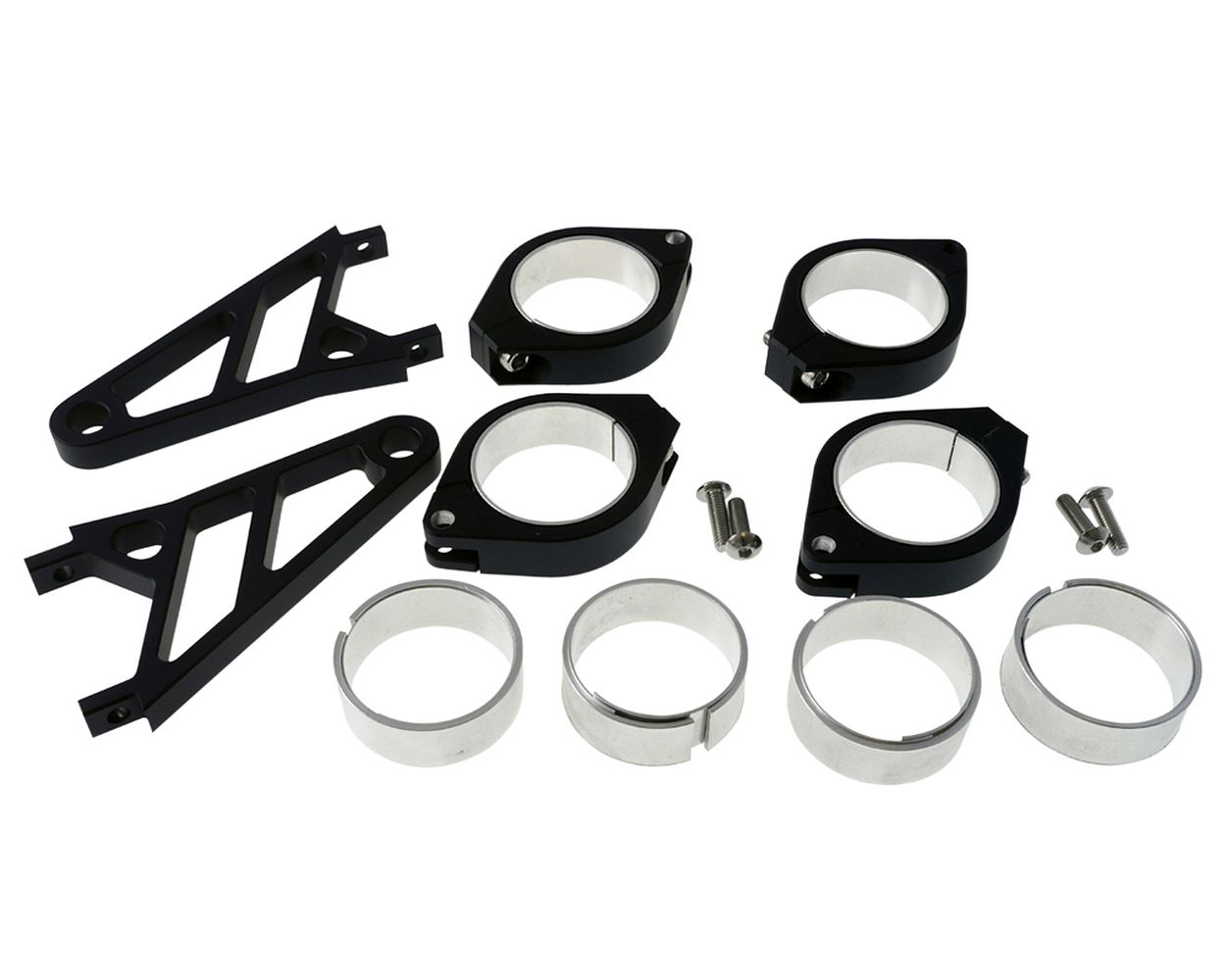 Lampenhalter Motorrad Highsider CNC Alu Set für 38-41 mm Gabel, schwarz