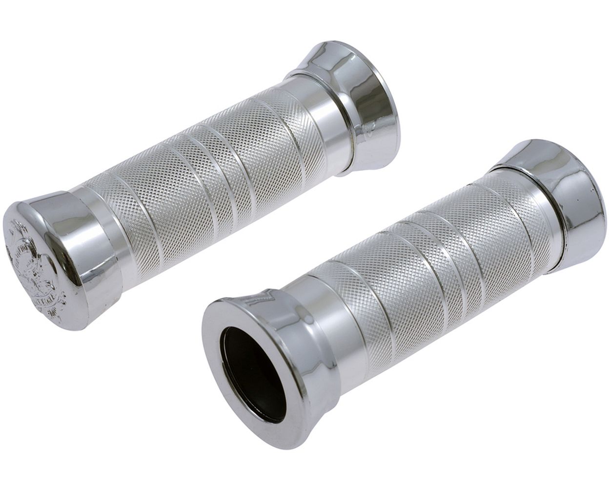 Lenkergriffe Alu/Gummi, silber für 1 Zoll Lenker