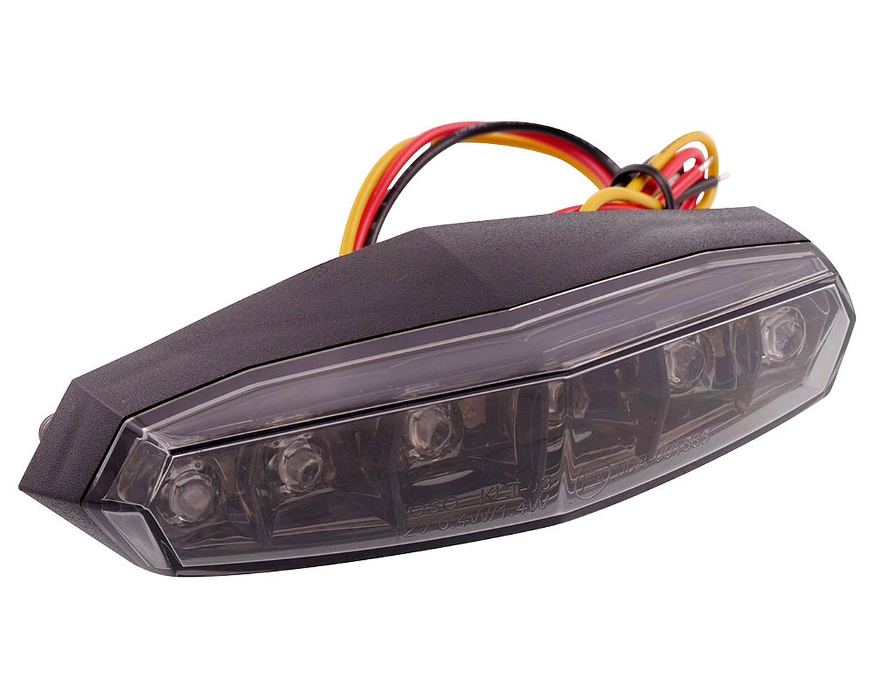 Rücklicht / Bremslicht KOSO LED, getönt mit ABE, universal, 12 V Custom, rauchgrau, Optik, Tuning, Lampe, hinten, Motorrad, Roller, Scooter, Quad, ATV