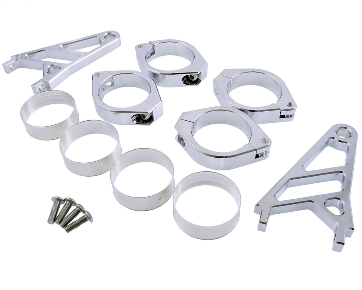 Lampenhalter Motorrad Highsider CNC Alu Set für 42-43 mm Gab
