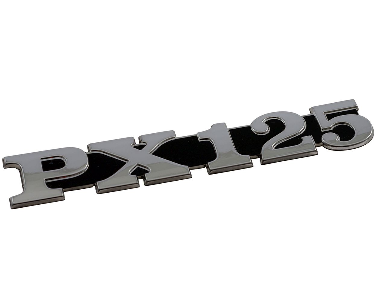 Schriftzug Aufkleber Sticker für Seitenhaube PX 125 chrom links