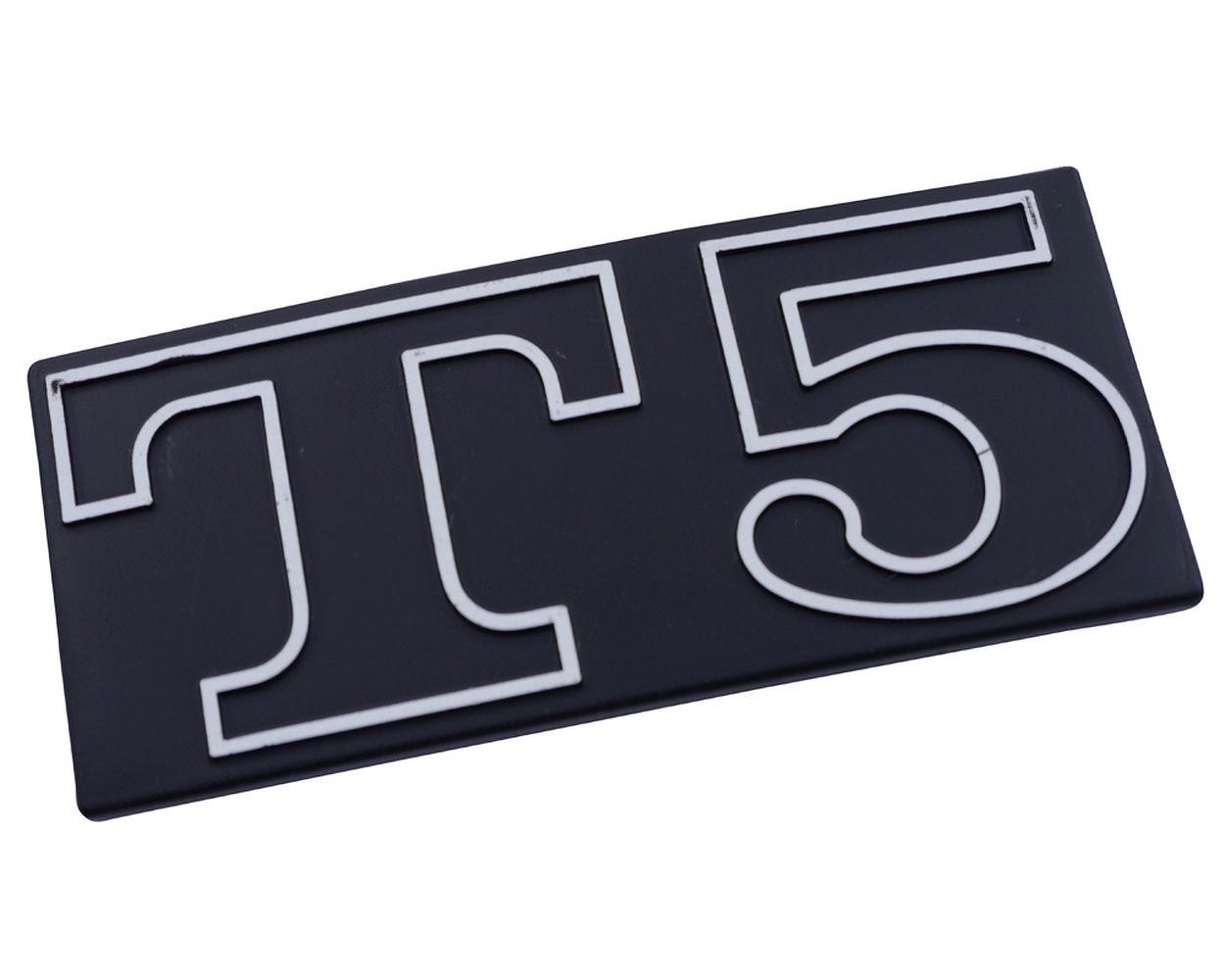 Schriftzug Emblem für Seitenhaube T5 schwarz/alu 100x45 mm, 2 Pin