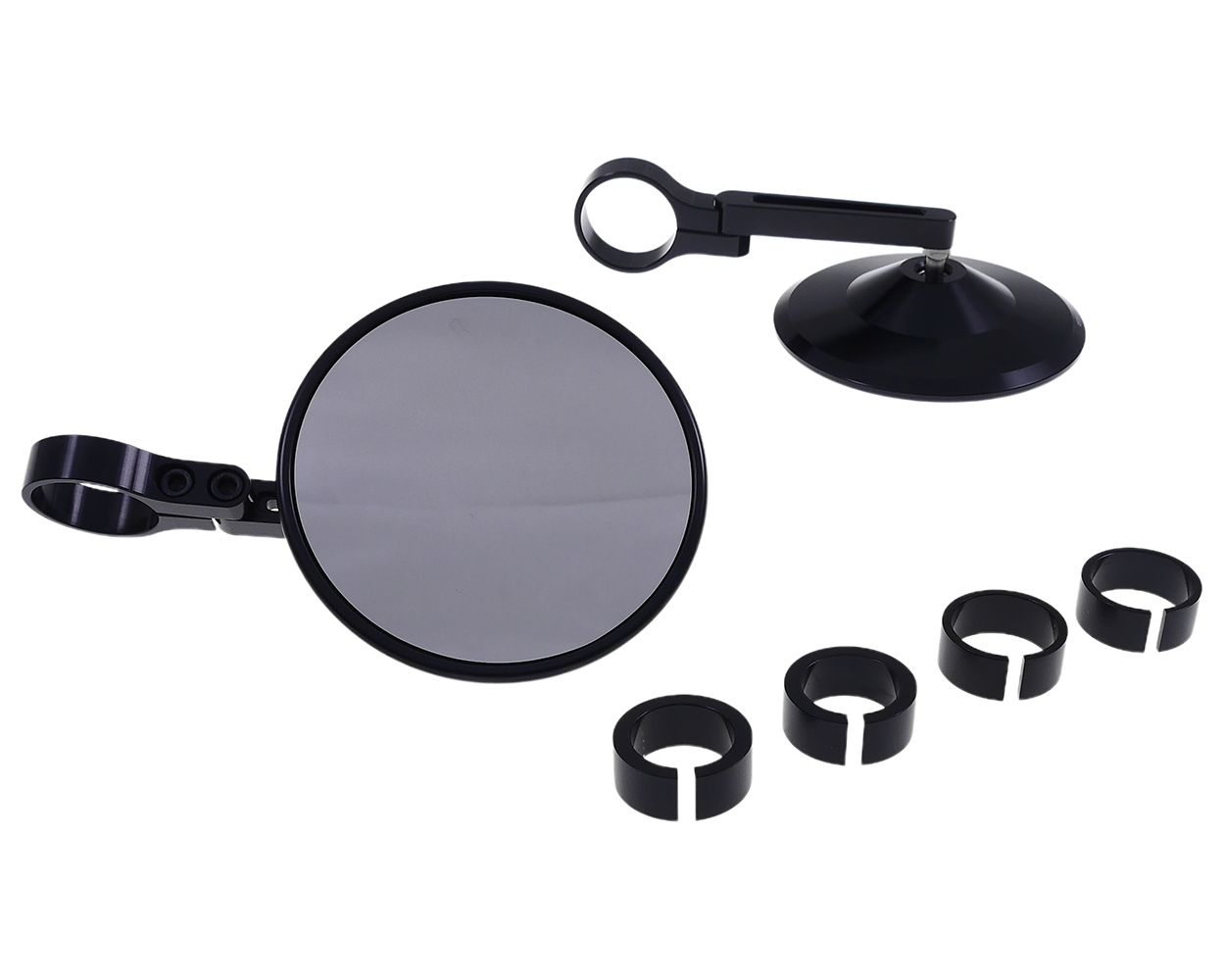 Lenkerendenspiegel Set HIGHSIDER Montana 2, schwarz, rechts und links, Rund, mit ABE