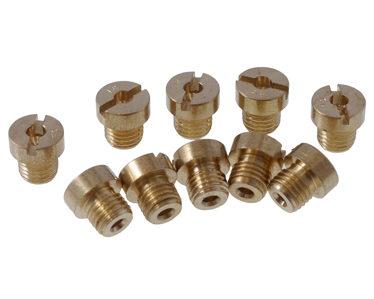 Hauptdüsenset Rivello Dellorto 6 mm 10 Stück 50-72 kompatibel für Piaggio NRG, TPH, Quartz Sfera
