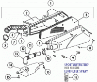  Monza 50 WS1+L8Y 4T AC Luftfilter 50ccm für Rex RS400, RS450, RS460, RS500, RS700