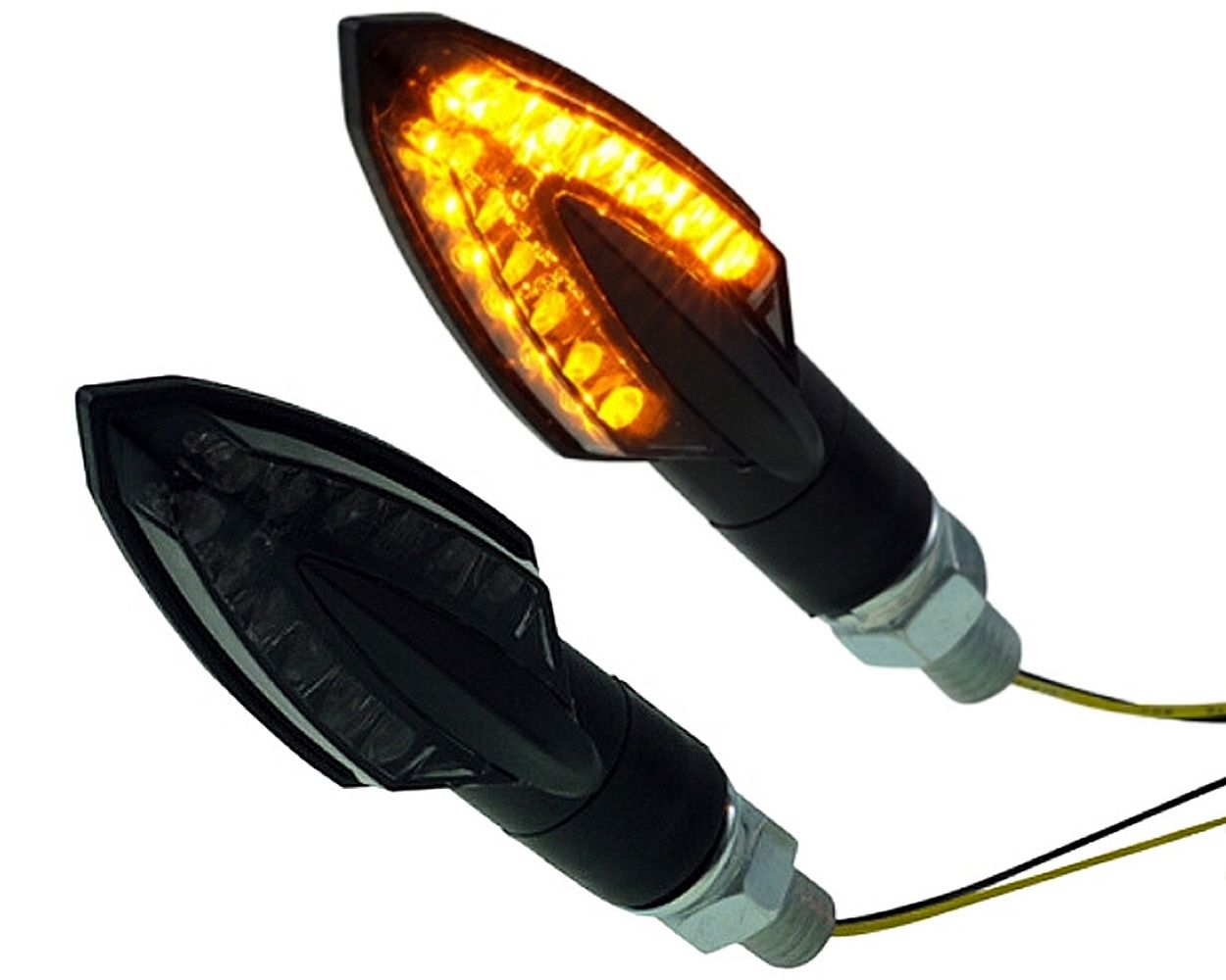 Blinker Paar LED Motorrad VINCI, schwarz, getönt, dunkel M8 universal Roller, Motorrad, Moped, Quad