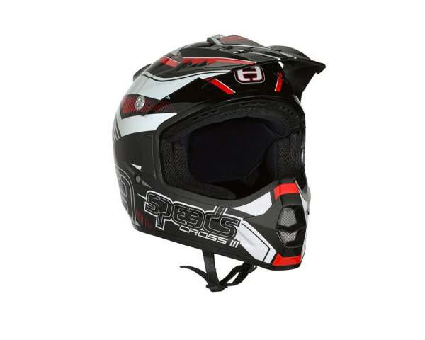 Helm Speeds Cross III schwarz/rot / weiß
