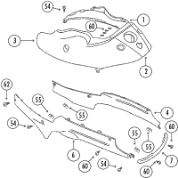  Monza 50 WS1+L8Y 4T AC Heckverkleidung für Rex RS400, RS460, Monza