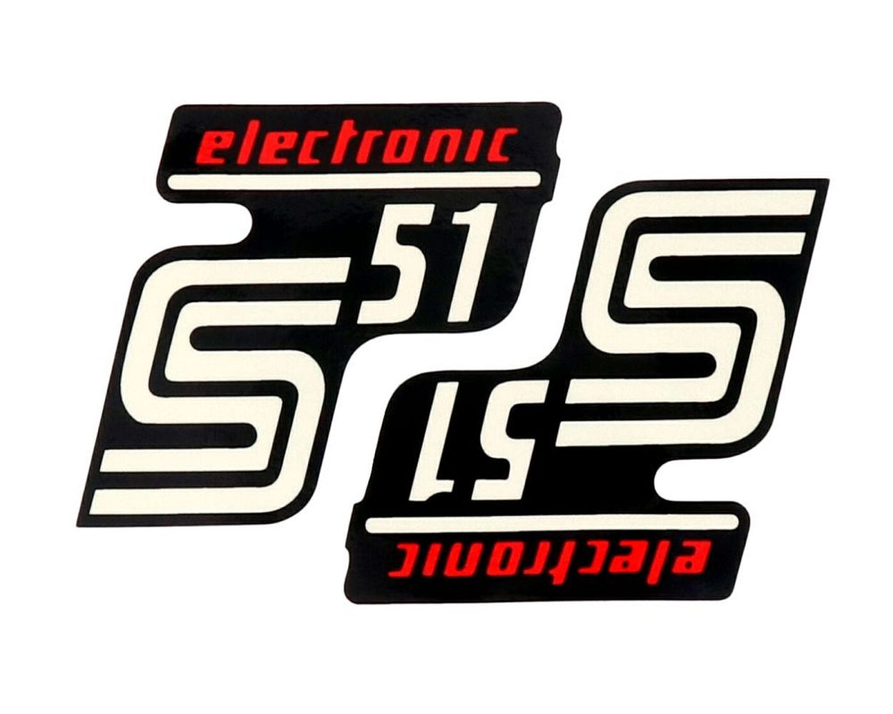 Schriftzug 2x S51 Elektronic 2EXTREME schwarz/rot