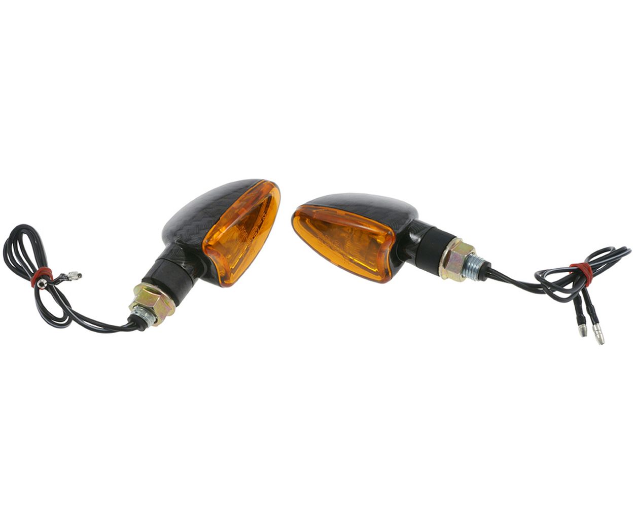 Blinker Paar Mini Motorrad, ARROW, Carbonlook, kurzer Arm, Quad, Roller