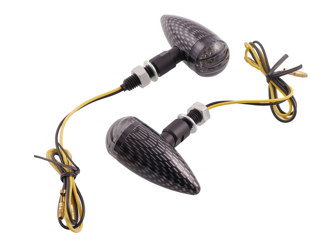 Blinker VANEZ Space LED carbon getönt universal E-Nummer, Custom, Motorrad, Mokick, Scooter, Roller, Mofa, Moped, ATV, Quad