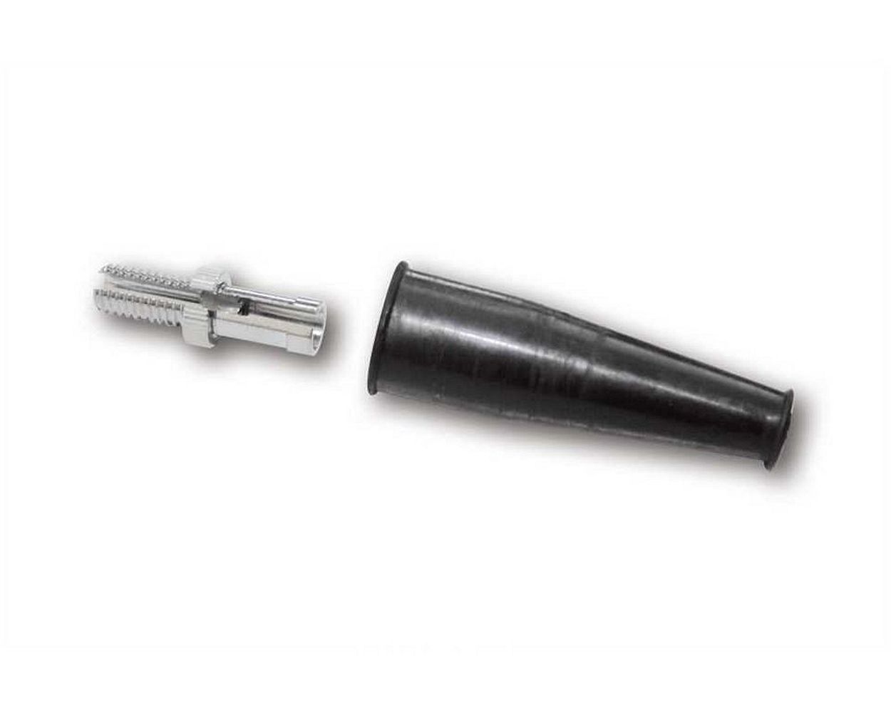 Einstellschraube Zug silber, M8x1, 25 mit Gummikappe, Motorrad