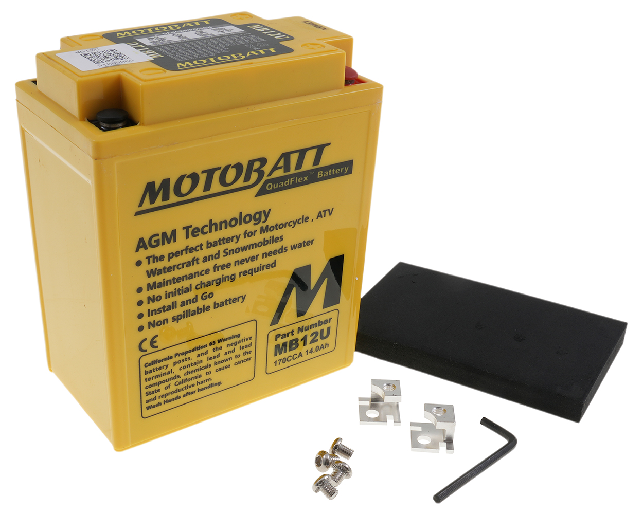 Batterie 12 V 15 Ah MOTOBATT MB12U 4-polig