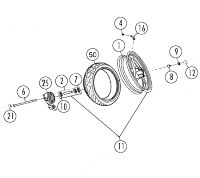  Imola 125 4T AC Vorderrad für Rex E-Rex, Imola 50 / 125, RS750