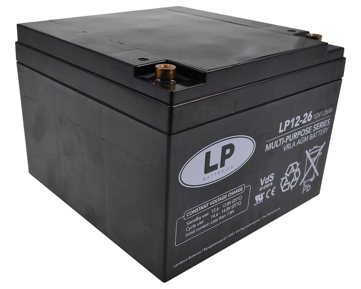 Batterie LANDPORT 12-26 NSA T12 VDS 12 V 26 Ah 167x175x125 mm Universal für Rollladen Antriebe, Rollos, Sicherheitssysteme, USV, Modellbau