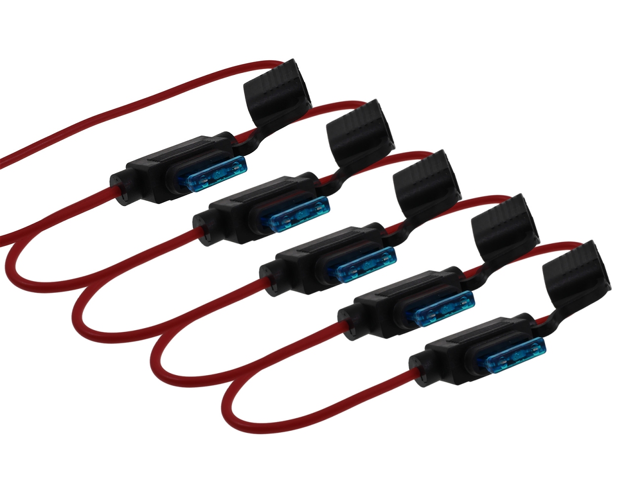 5x Sicherungshalter 1 mm 15 A mit Kabel für Flachsicherung