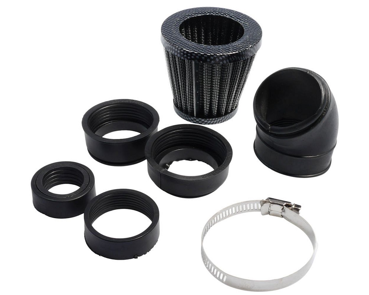 Sportluftfilter Power 28-50 mm Anschluss carbon look STREETLIGHTS Mofa Moped ATV