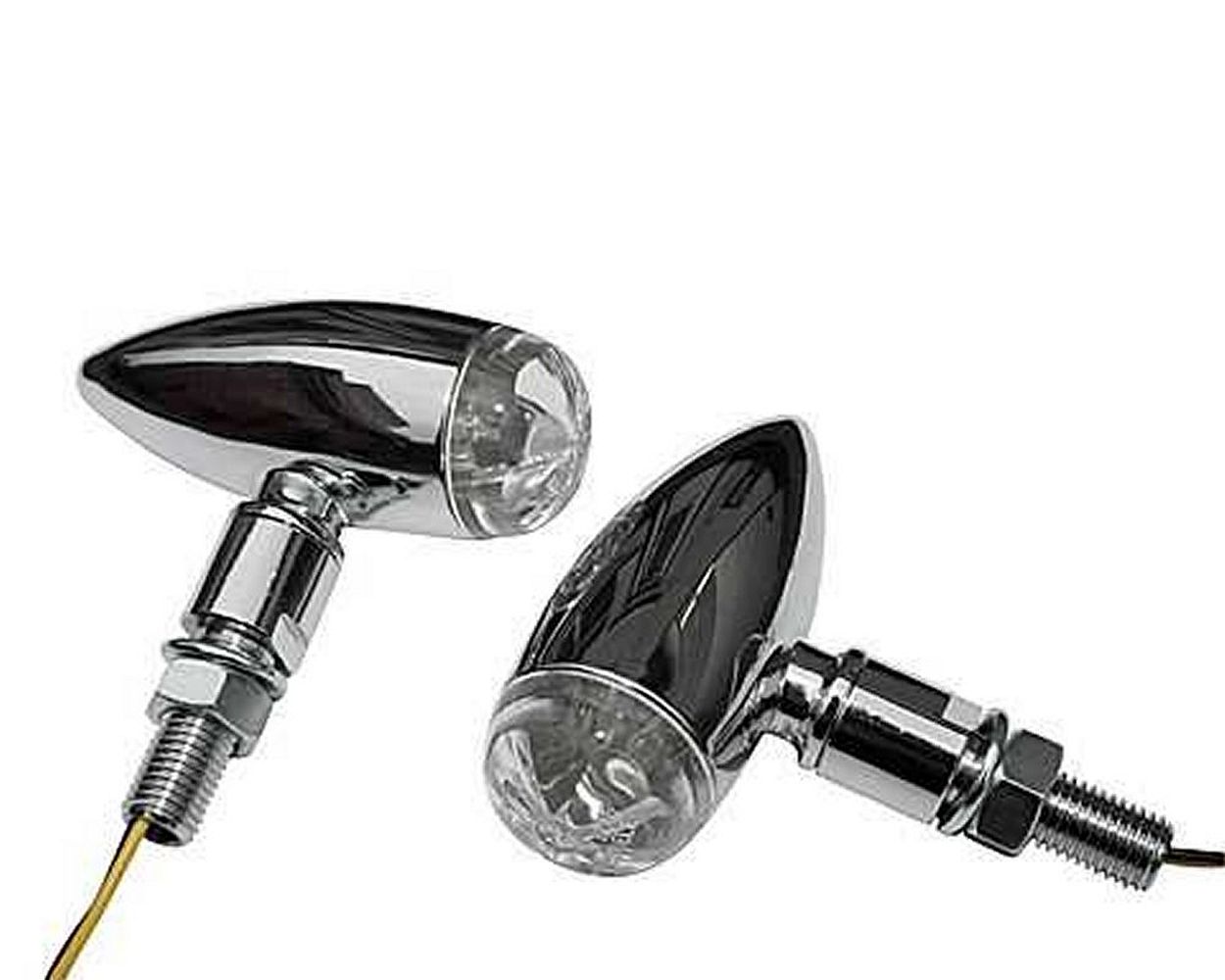 Blinker HIGHSIDER LED MICRO-BULLET chrom, Alu, Glas 27 mm