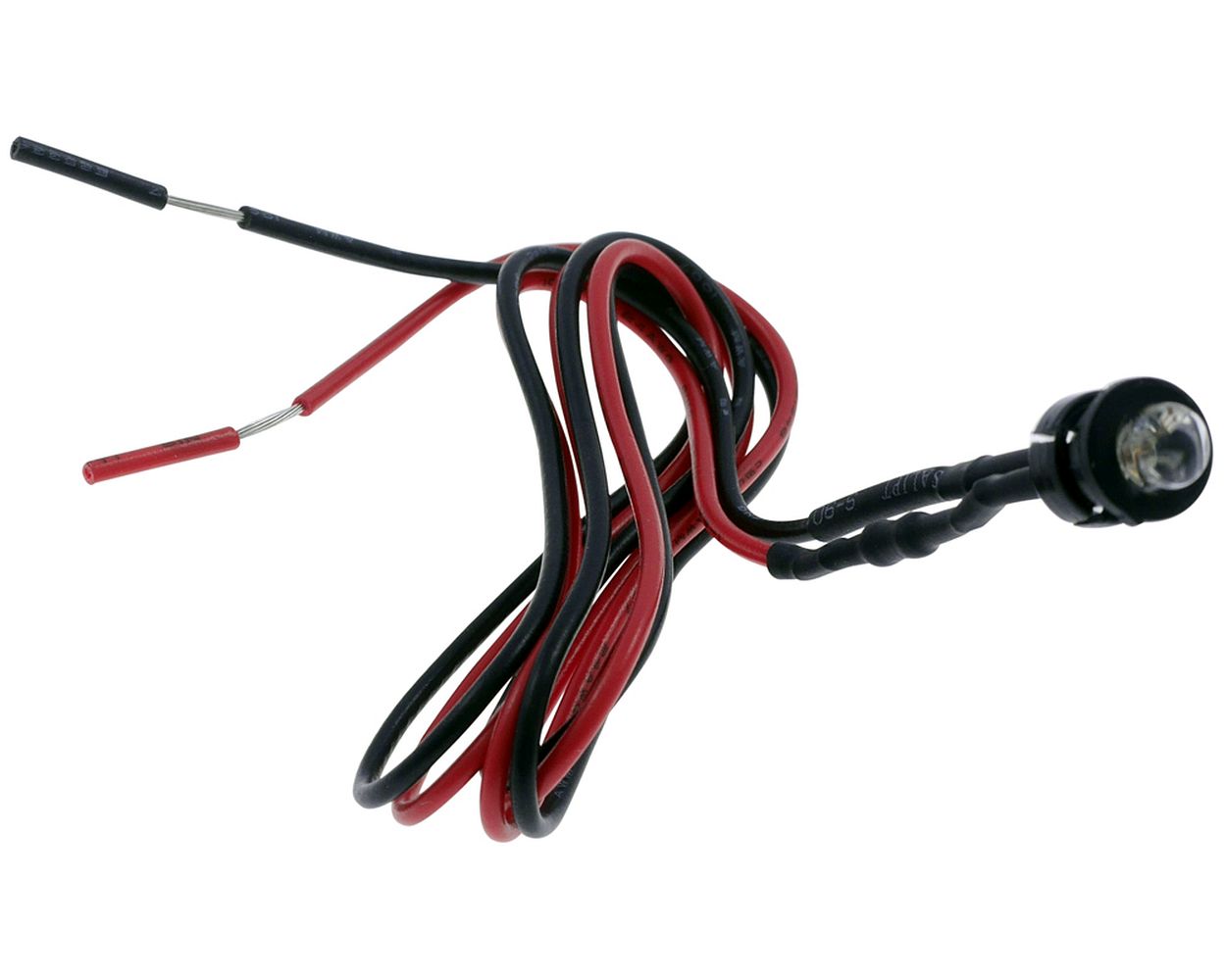 Kontrollleuchte LED, 5 mm, rot, mit Kabel und Einbau Clip