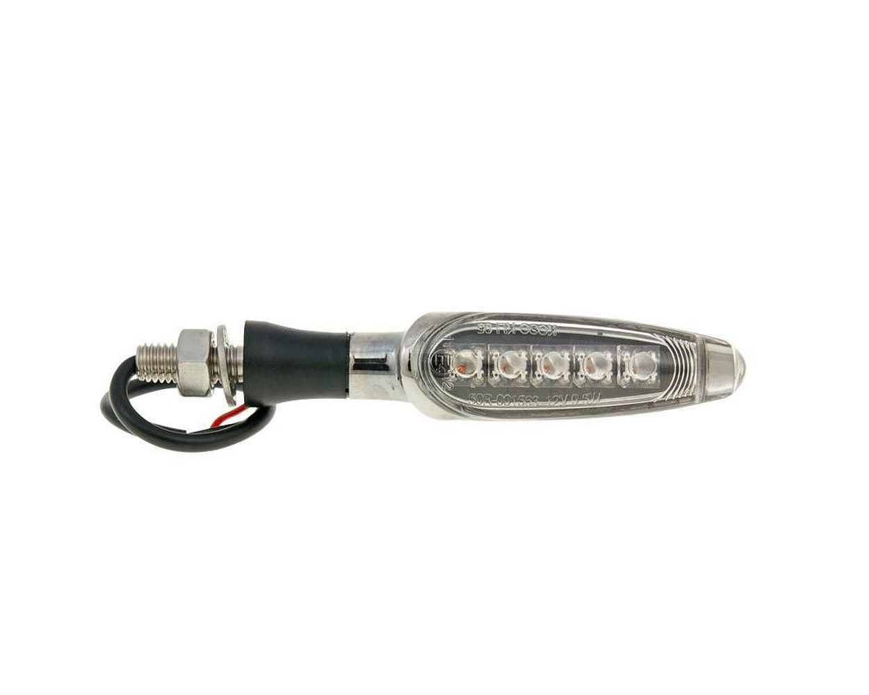 Blinker LED KOSO M8 Gewinde, Länge 110 mm LED SCHWARZ MATT