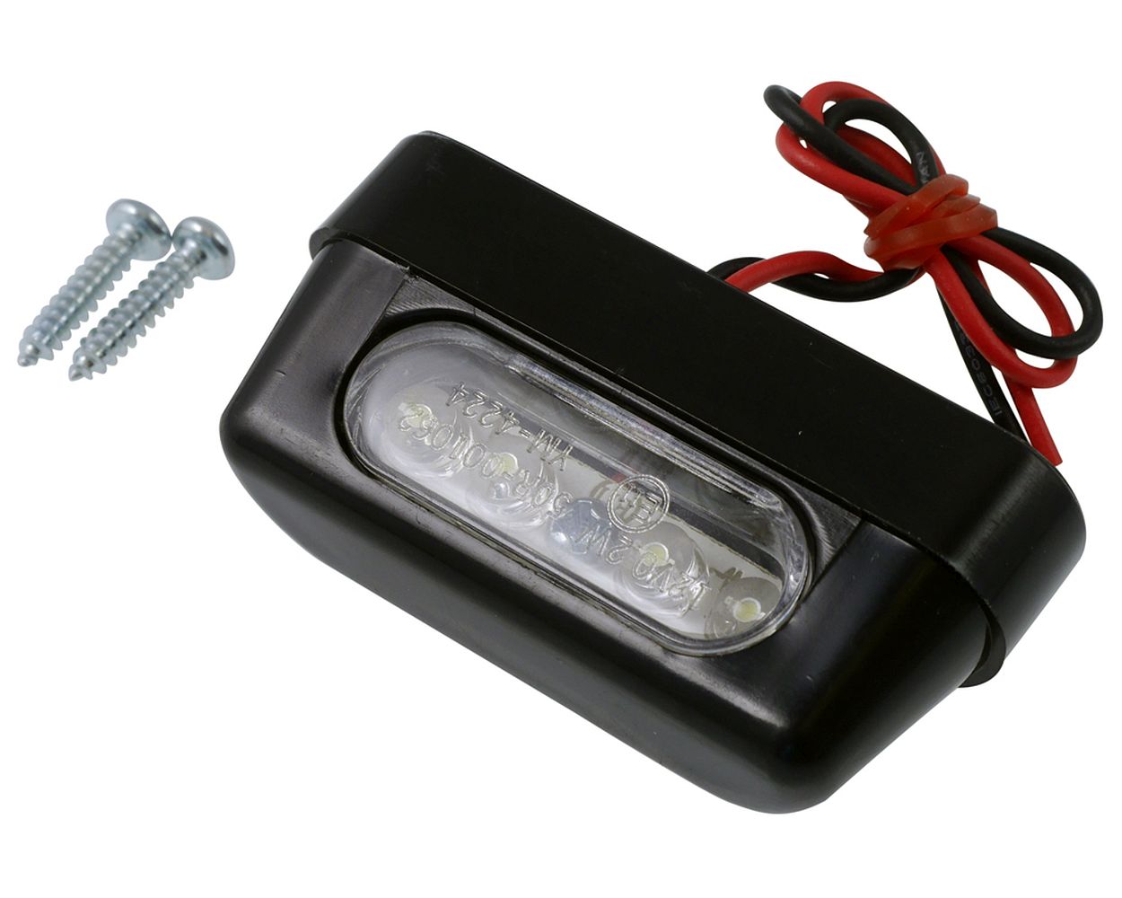 Kennzeichenbeleuchtung LED Motorrad, Quad, Roller, ABS schwarz, 56x20 mm
