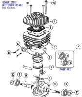  TKR 50 2T AC Kurbelwelle und Zylinder für Peugeot stehend AC